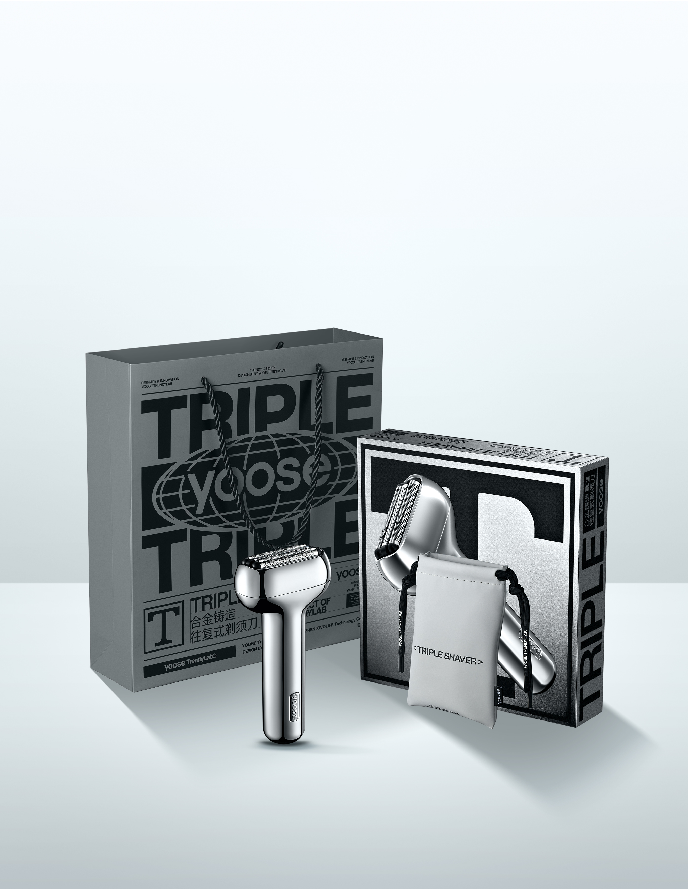有色 TRIPLE小银鲨 合金往复式剃须刀
